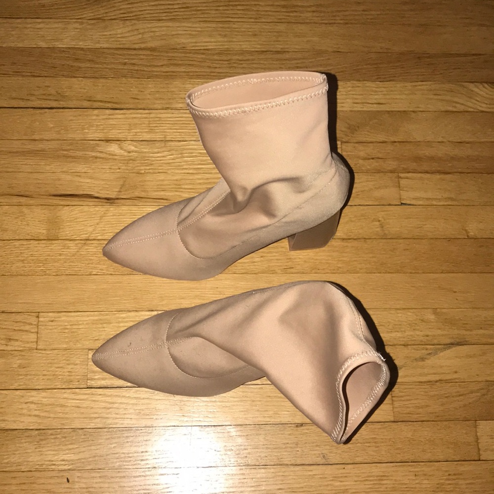 Nude ankle sock boots